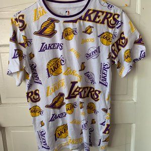 Los Angeles LA Lakers Youth T-Shirt White Patch Logo NBA Youth XL 18-20